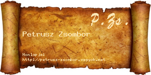 Petrusz Zsombor névjegykártya